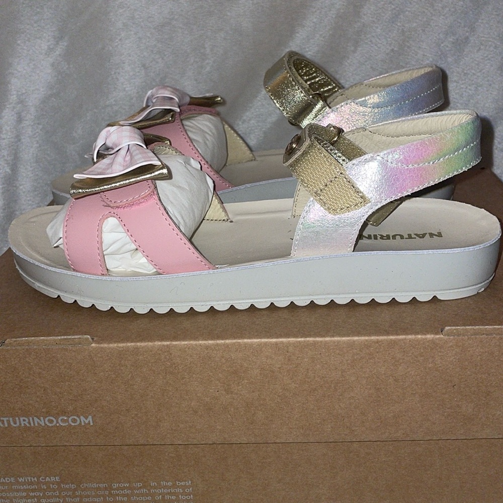 NATURINO SUMATRA Leather sandals in Pink - Picture 12 of 16